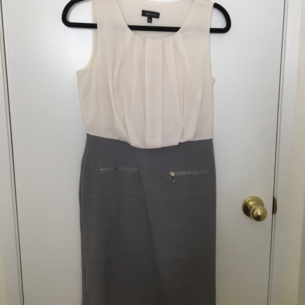 Gray and White Spense Dress